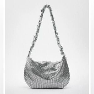 Zara nwot sparkly Silver Shoulder Bag